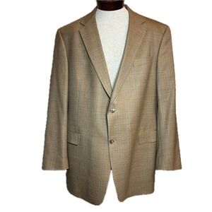 Hart Schaffner Marx Wool Blazer Brown Check 2-Button 48L